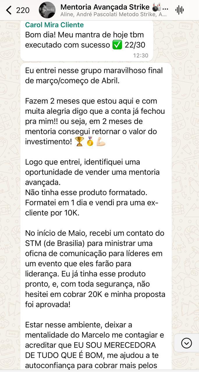 Carol Mira — Cliente Strike